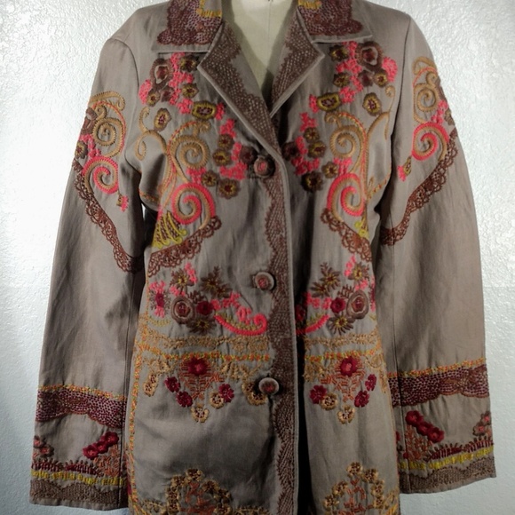 NWT Johnny Was Biya Embroidered Coat Sz S - Picture 2 of 6